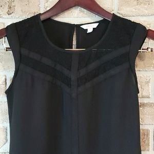 Black Lace Blouse, Lace and Stripes Chevron Design